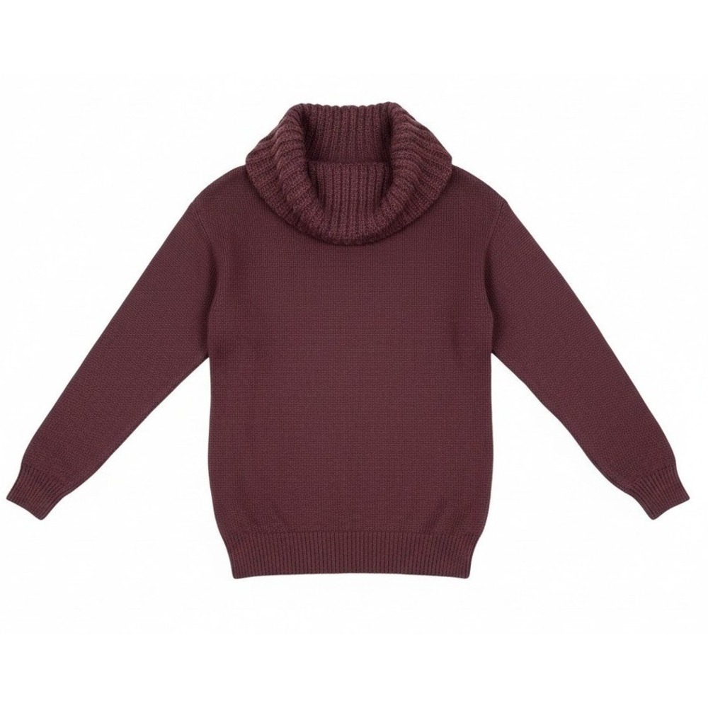 Venus Cowl Neck Sweater XS Burgundy Mixed Knit Pullover Y57506